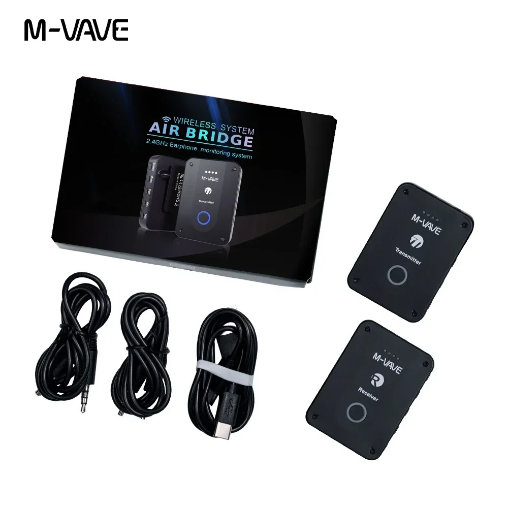 M-vave WP-9 2.4G Wireless Earphone Monitor Rechargeable Transmitter Receiver Support Stereo Mono Recording Function Cuvave wireless earphone monitor