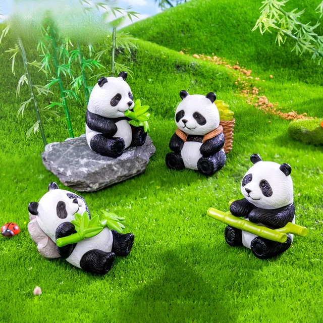 4Pcs New Panda Figurine Diy Home Kawaii Room Decor Miniature Fairy Garden Decoration Accessories Modern Children's Birthday Gift 6 4Pcs New Panda Figurine Diy Home Kawaii Room Decor Miniature Fairy Garden Decoration Accessories Modern Children's Birthday Gift 6