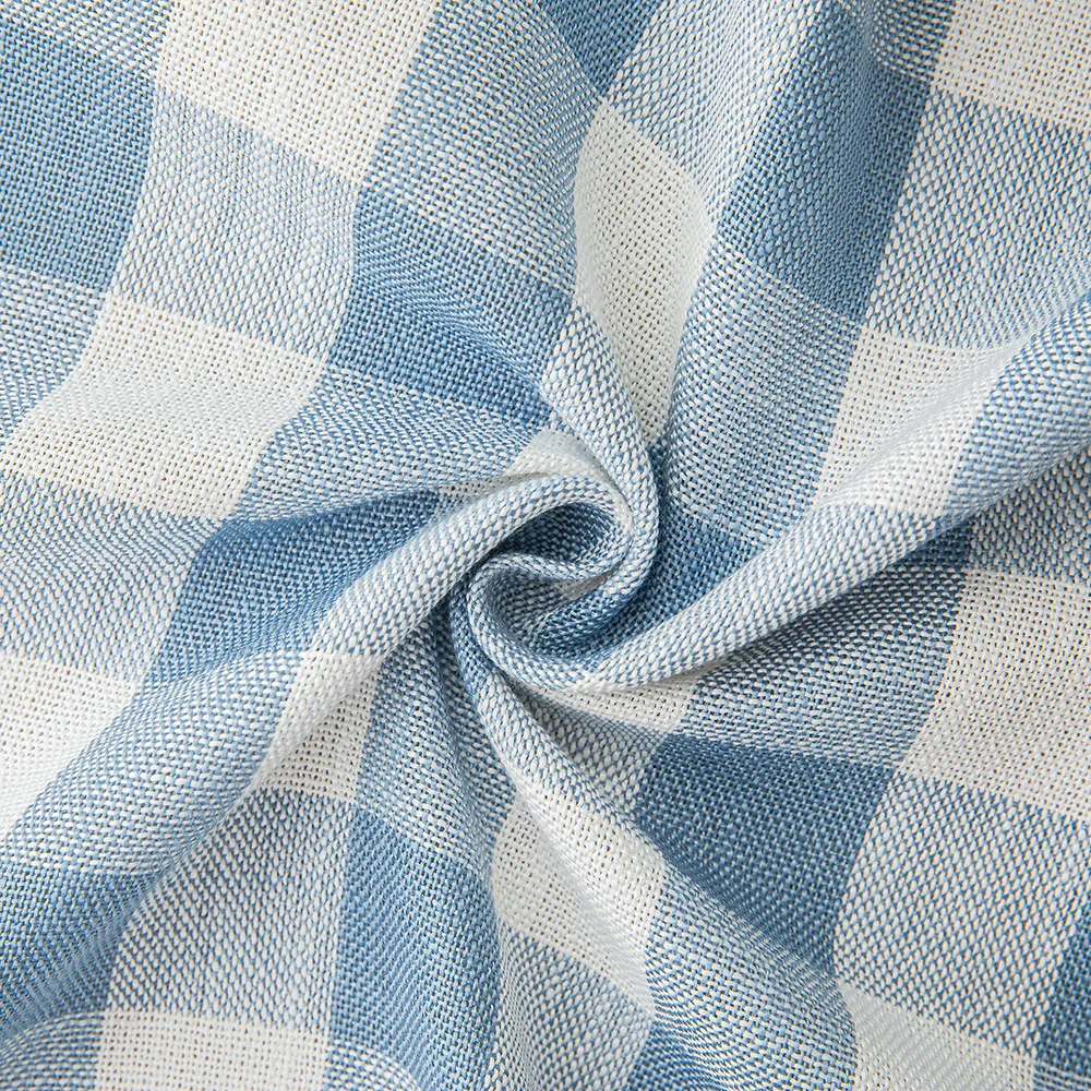 1 PCS Modern Simple Big Plaid Blackout Curtains For Bedroom American Rural Home Living Room Study Semi-Blackout Window Drapes 4