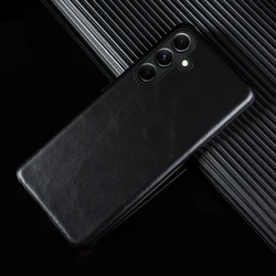 Handcrafted Genuine Leather Vintage Pattern Phone Case - Galaxy A15 (Black 01)