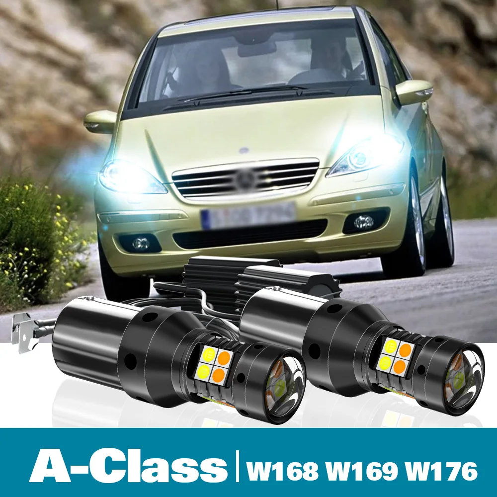 

2x LED Dual Mode Turn Signal+Daytime Running Light DRL For Mercedes Benz A-Class W168 W169 W176 Accessories 1997-2018 2004 2012