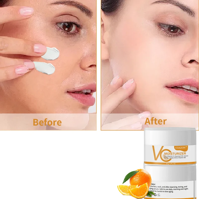 Vitamin C face cream moisturizes brightens skin tone and improves dark yellow Shrink pores 50g Skin care