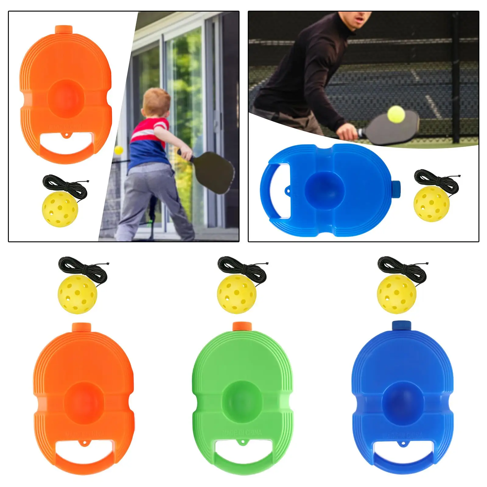 Pickleball Trainer Baseboard Sparring Device with Pickleball Ball