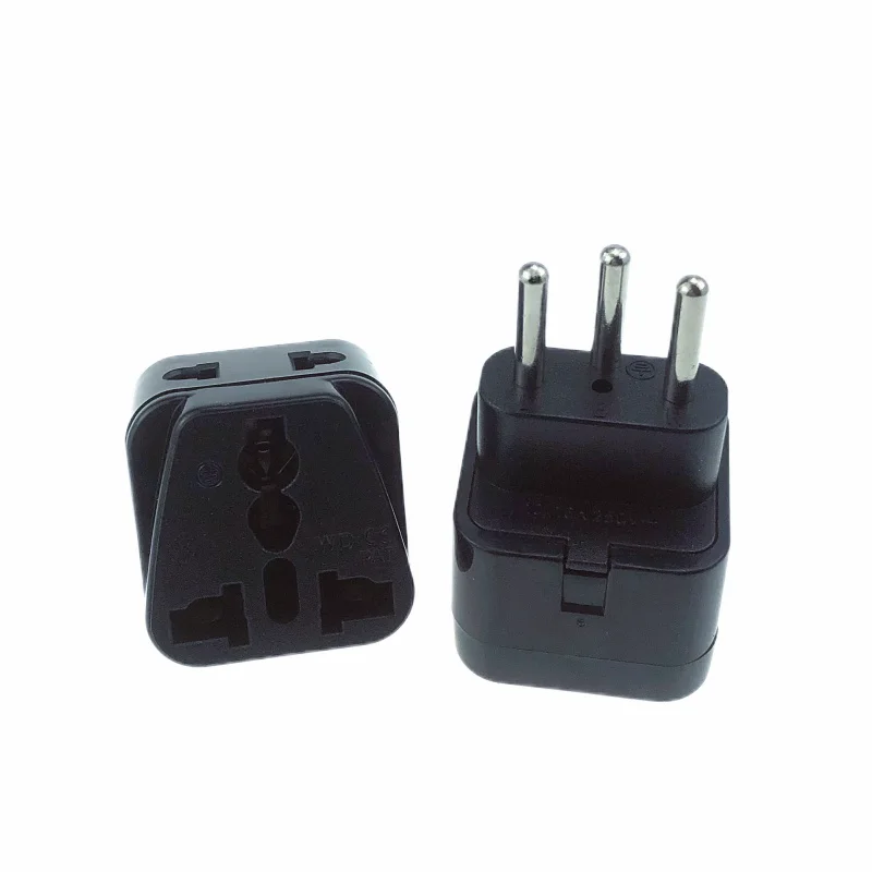 3pin Brazil AC Power Plug UK/US/EU To Brazil Brasil Socket Travel Power Adapter Plug 3 Pin Converter Type N 2 in 1 plug adapter