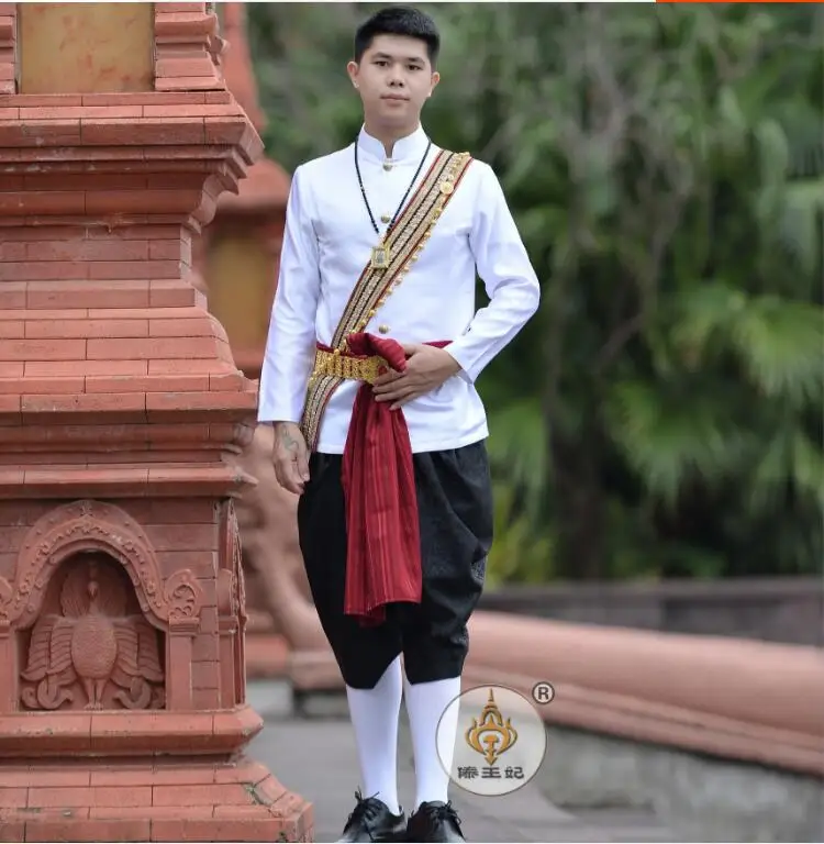 

Thai Restaurant Welcome Work Clothes Hotel Waiter Suit Men Spring Vintage