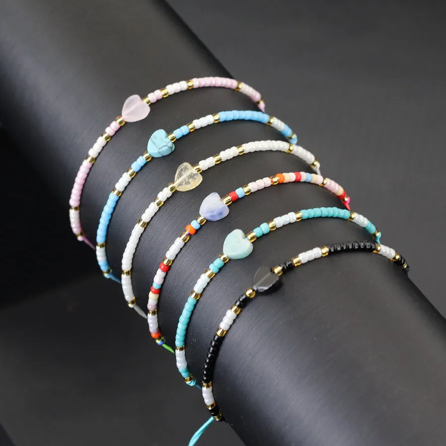 Handmade Bohemian Natural Stone Beads Bracelet for Women
