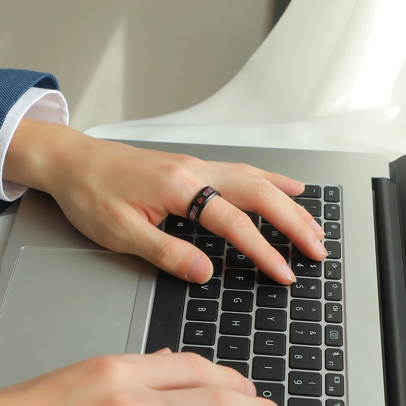 Anello In Carburo Di Tungsteno Uomo/Donna Con Drago Celtico E Fibra Di Carbonio - Per Matrimonio, Fidanzamento, Bianco E Rosso - Foto 4