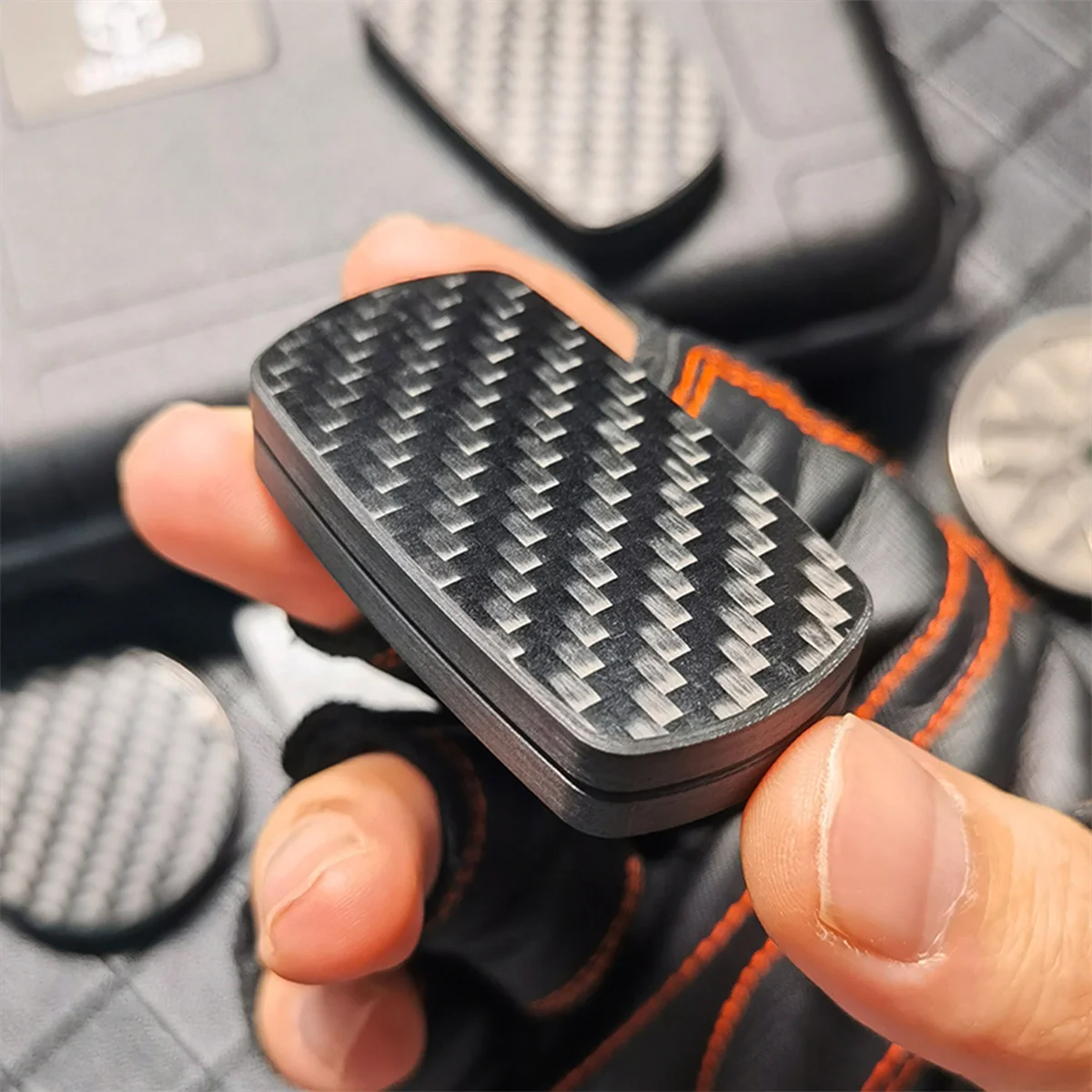 Carbon Fiber PPB Fidget Slider Toys Spinner Finger Push Decompression EDC Fingertip Gyro Black Tech Boyfriend Gift