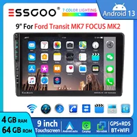 ESSGOO Autoradio Android 13 9" Écran Tactile pour Ford Transit MK7 FOCUS MK2 CarPlay Sans Fil Android Auto 64 Go USB GPS Navigation WiFi Bluetooth FM RDS Mirror Link Lecteur Multimédia 1
