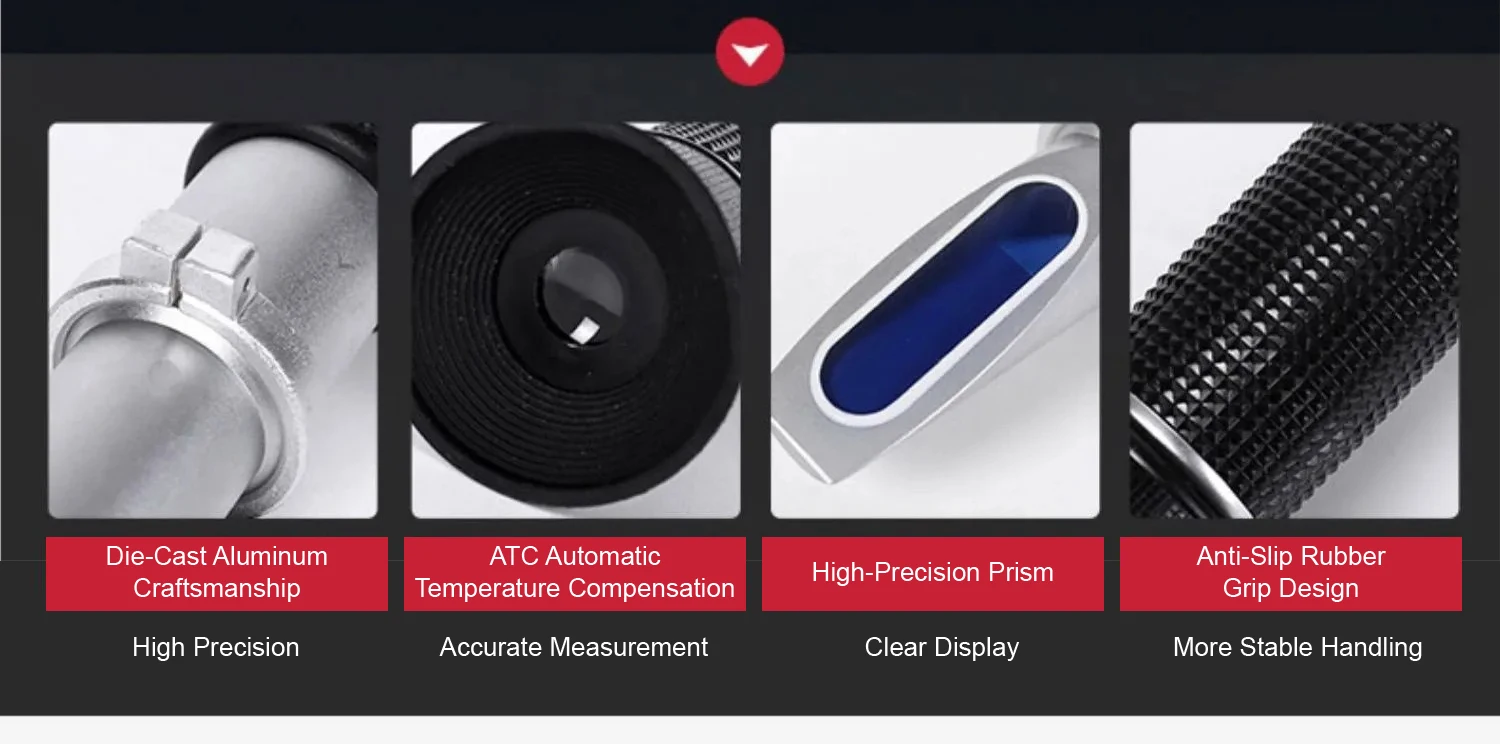 0‑90% ATC Handheld Refractometer Brix Alcohol Refractometer Portable Sugar Conte