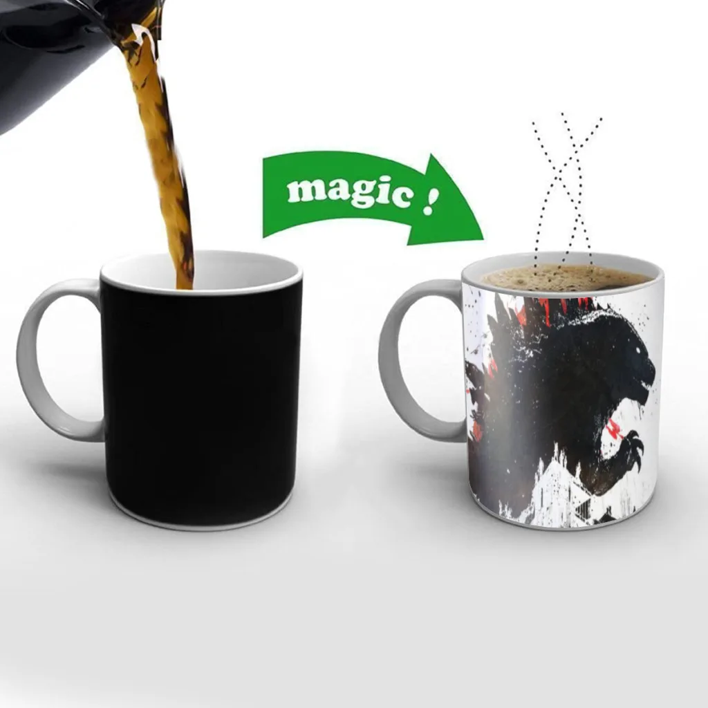 

G-Godzilla Movie Monster One Piece Coffee Mugs And Mug Creative Color Change Tea Cup Ceramic Milk Cups Novelty Gifts