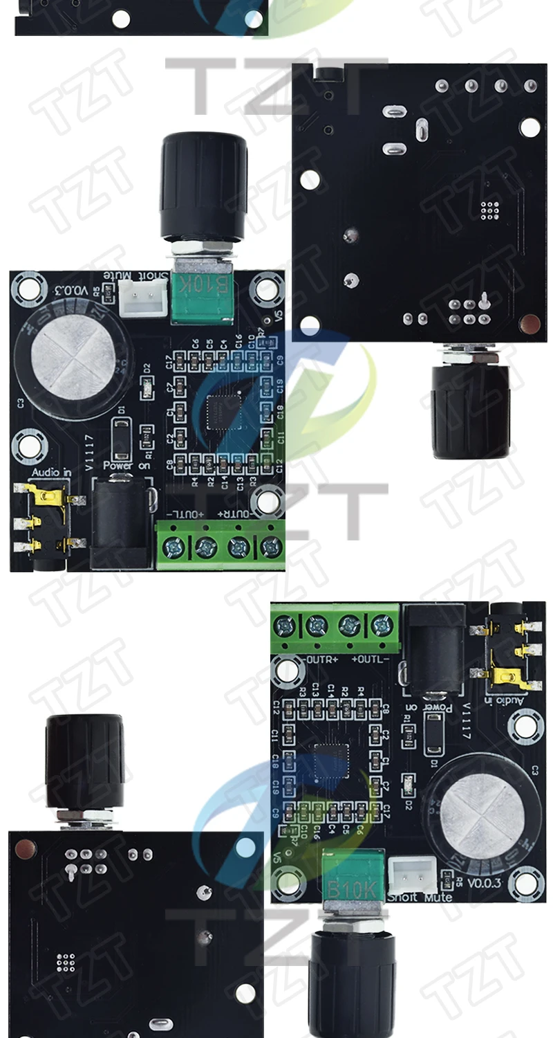 TZT 1/3PCS Super Slim 2 x 15W PAM8610 Klasse D Digital Dual Power Audio Verstärkerplatine 12V schwarz – Detail 4