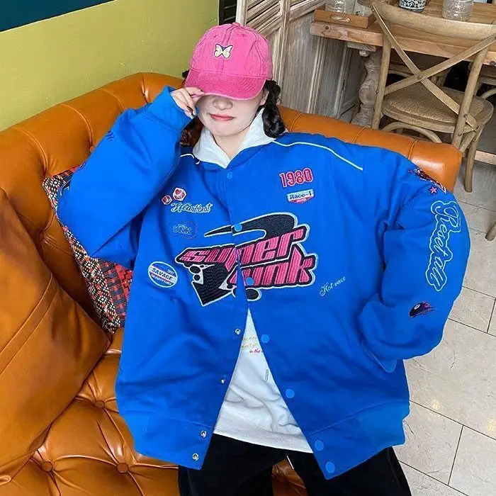 

Hip Hop Sweatshirt Women Korean Fashion Punk Sport Coat Pullover Gothic Long Sleeve Single Breasted Outerwear Y2k jacket men