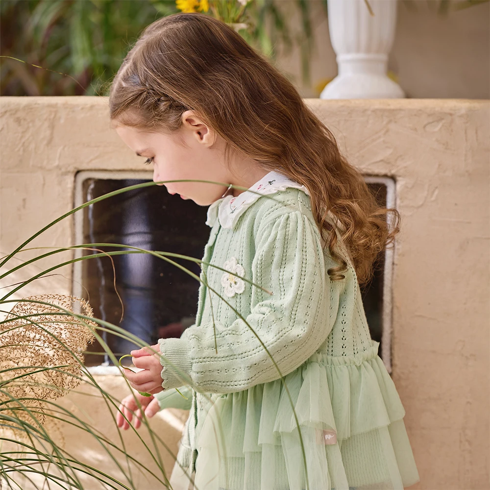 데이브 벨라 여아 스웨터 가디건 가을 봄  메쉬 코튼 코트 캐주얼 스웨터 매력적인 아우터웨어 아동복 DB1261888