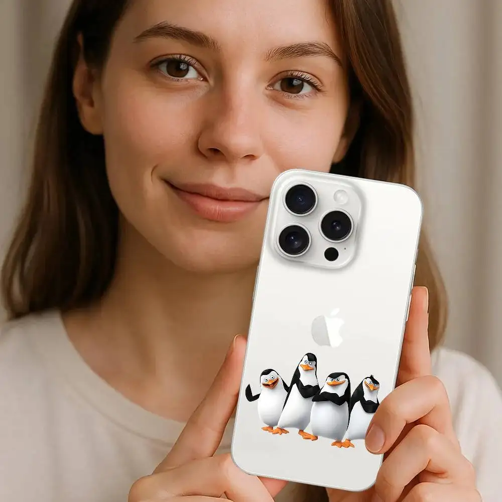 Madagascar Penguin Themed Clear Soft Phone Case