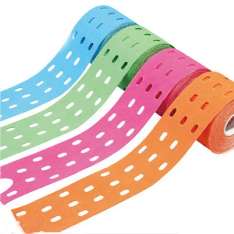 Sports Tape Kinesiology Tape 5cm Perforated Elastic Adhesive Cotton Muscle Protection Breathable Gym Knee Protector