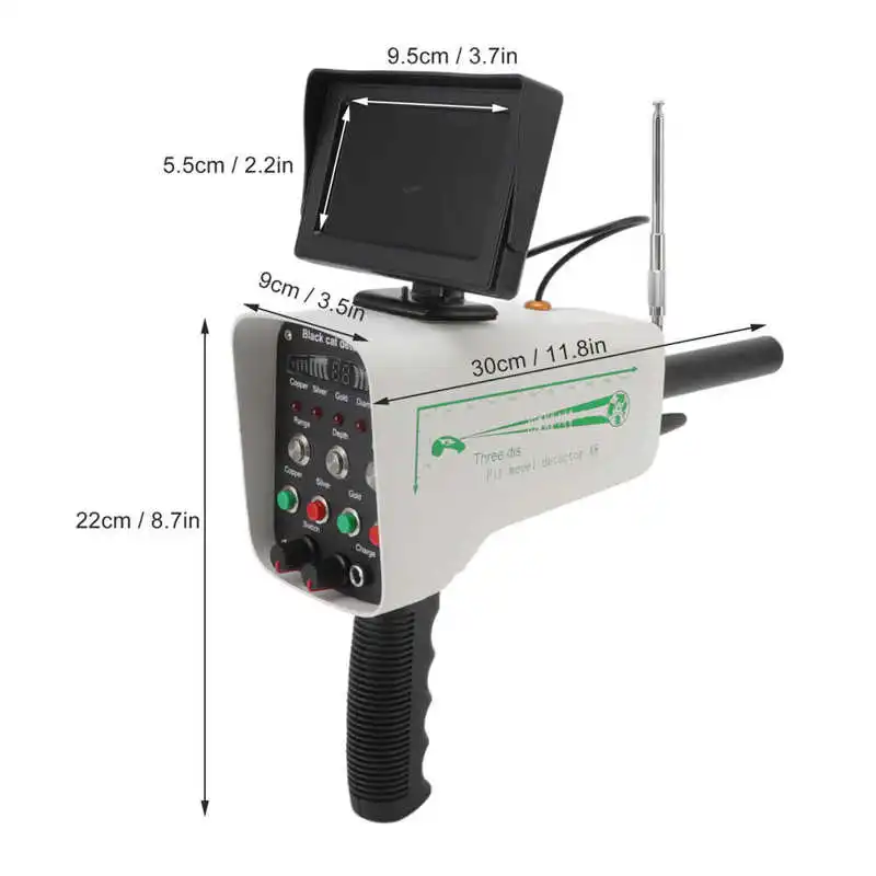 Metal Detector 1000m Range Underground Metal Detection Finder Display for Gold Treasures 100‑240V
