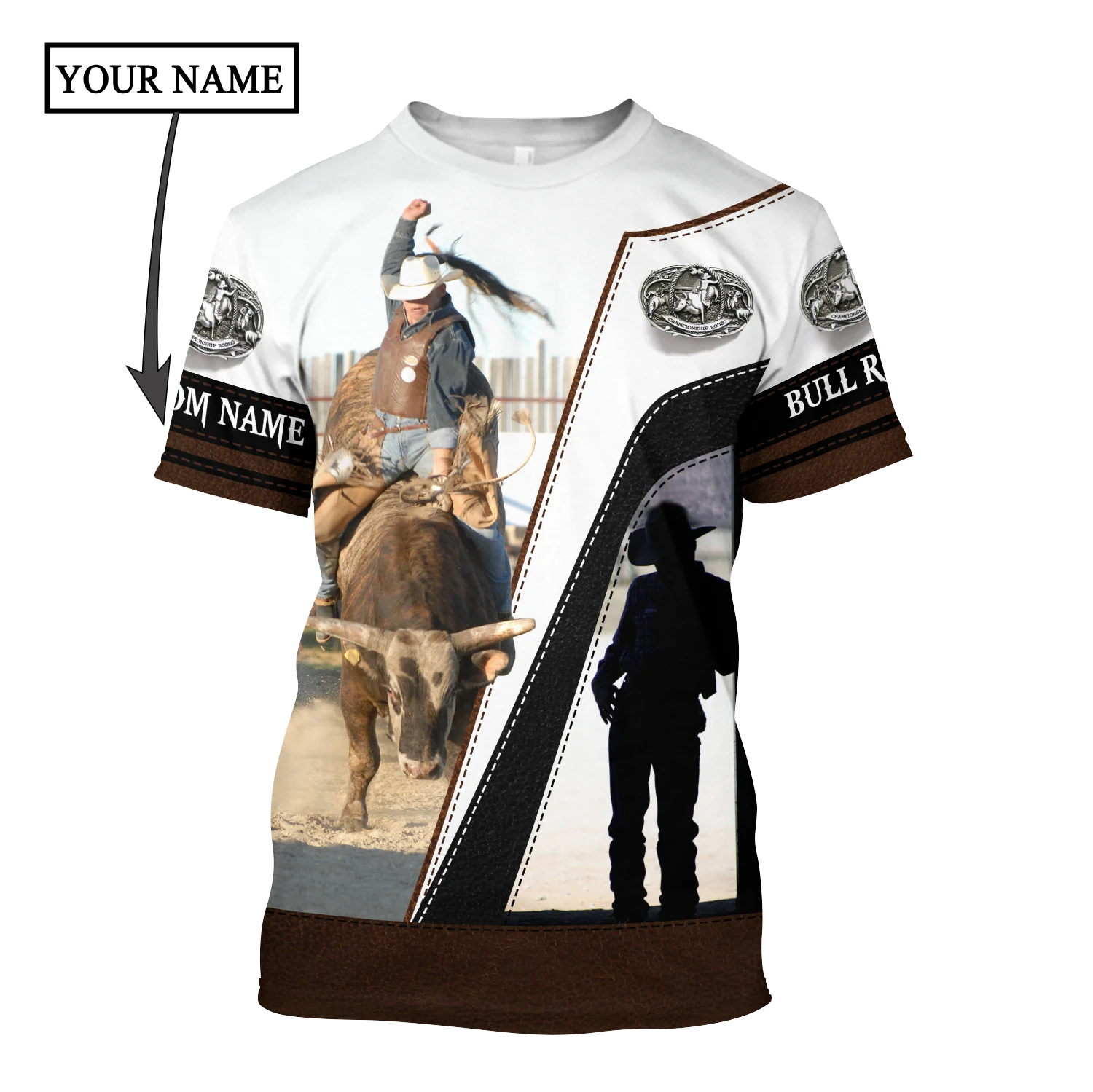 2022 sommer Mode herren t shirt Personalisierte Name Bull Reiten Tattoo 3D Gedruckt Unisex T-shirt straße Beiläufige sport T-shirt DW45 – Detail 13