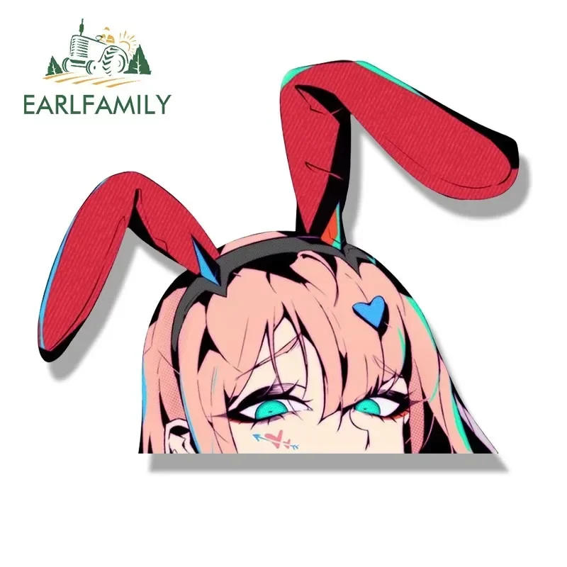 Фото EARLFAMILY Bunny Girl Zero Two Fanart Peeker Автомобильная наклейка NSFW Sexy Waifu аниме эскиз наклейка JDM мультфильм Авто граффити наклейки №3