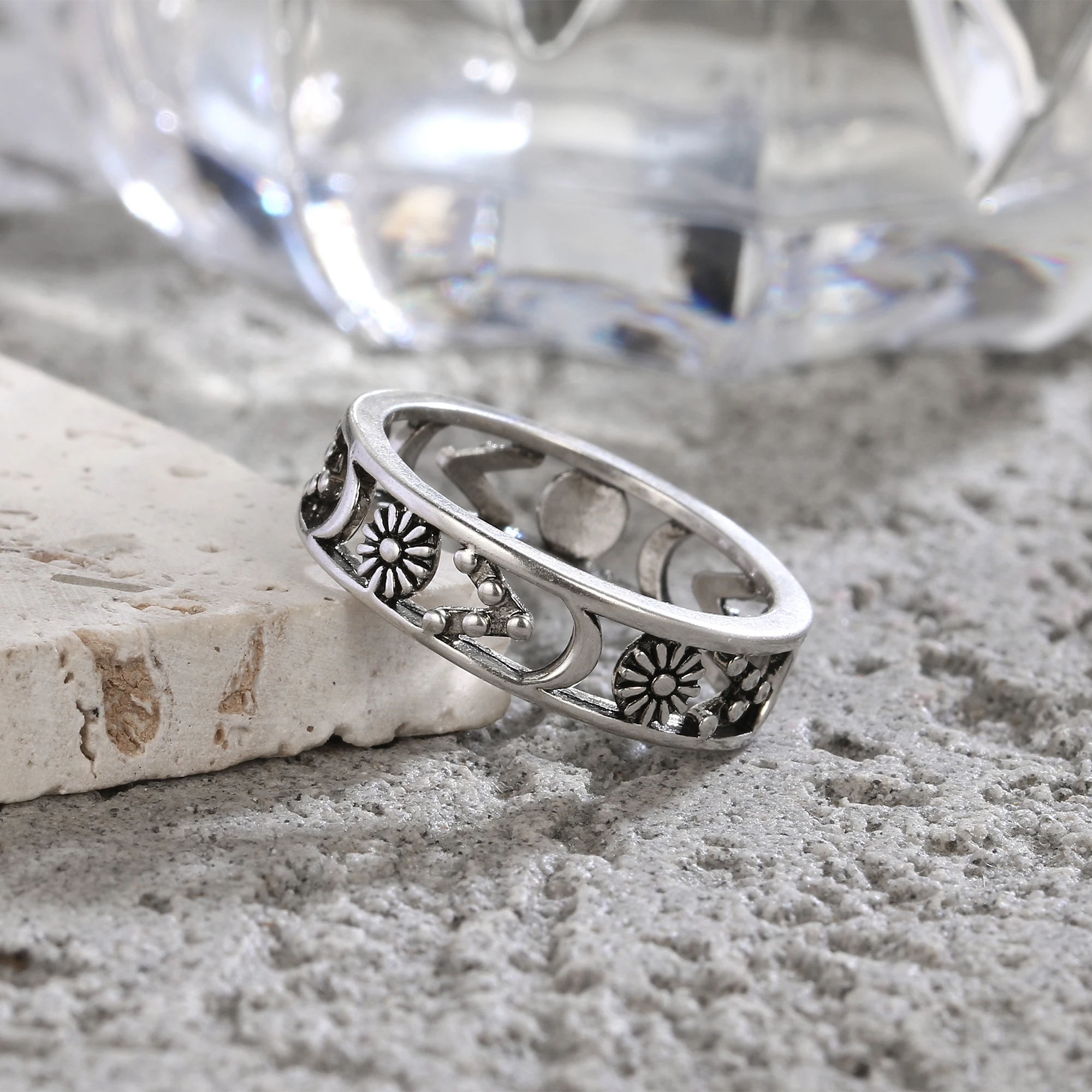 シルバー925 上品 お花 リング 指輪 silver925 フリーサイズ