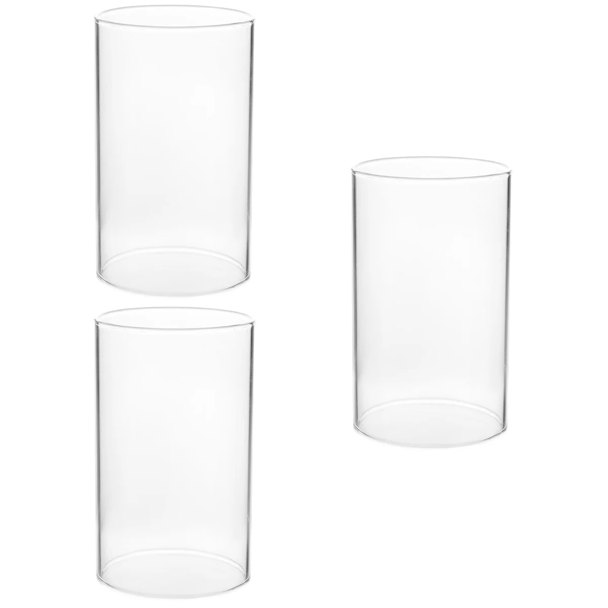 

3pcs Candleholders Chimney Tube Glass Cylinder Open Ended Shade Glass Cylinder