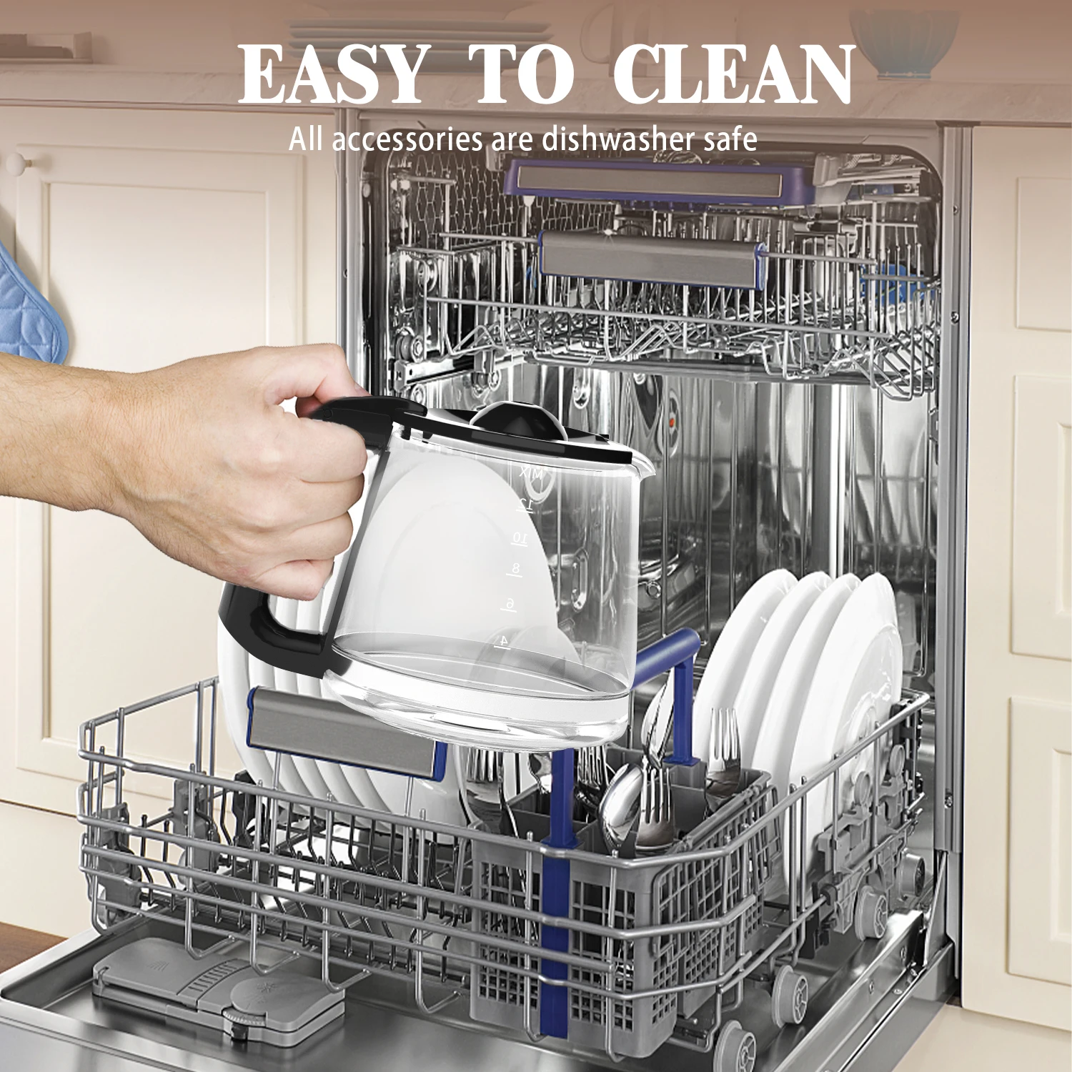 Empstorm Black Coffee Maker with Grinder - ماكينة...