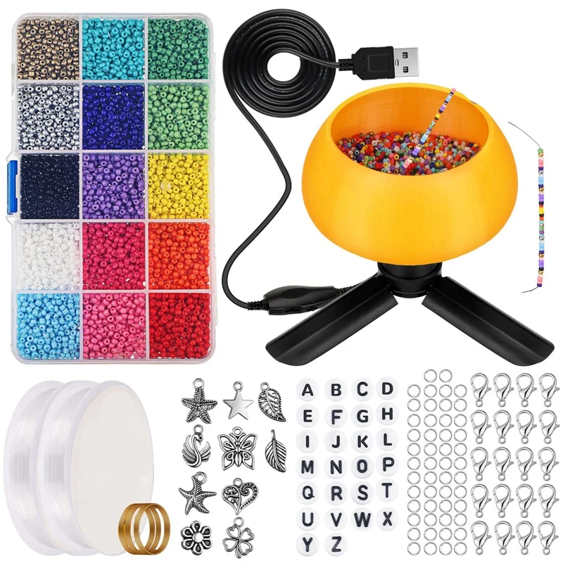 167pcs Electric Bead Spinner Kit For Jewelry Making Adjustable Spin And Bead Loader Seed Bead