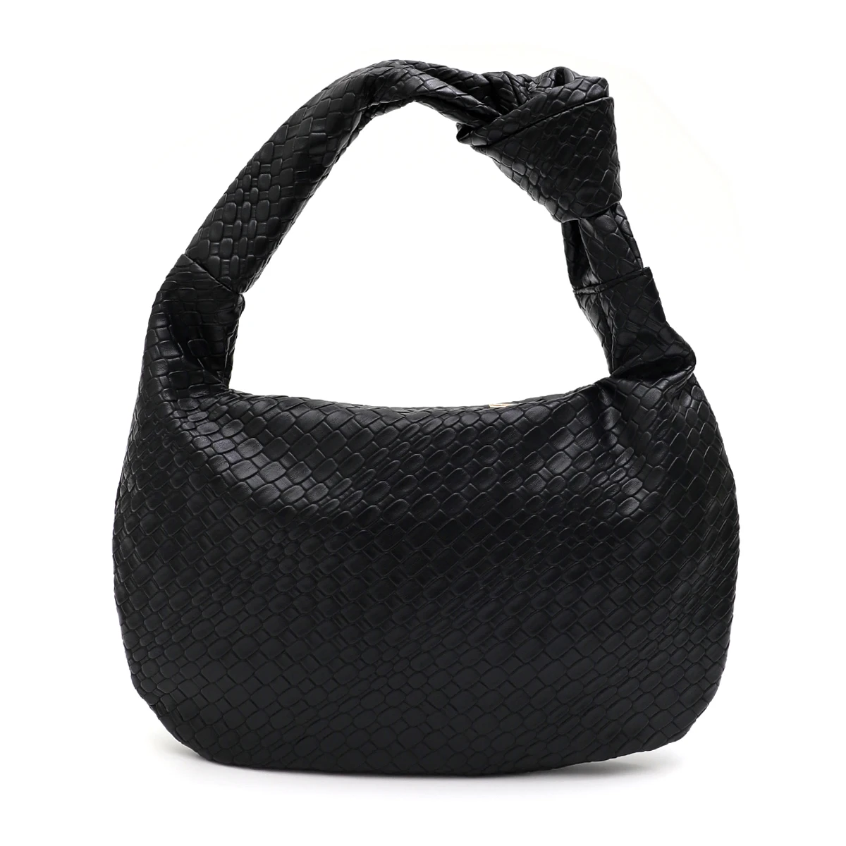 CEZIRA Women Classic Fashion Woven Embossed Hobo Soft PU Vegan Leather Knotted Strap Small Top-handle Shoulder Bag_voghion.com
