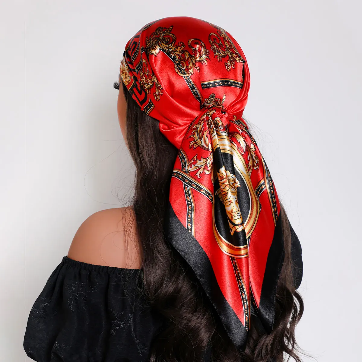 2025 Luxury Brand Women Scarf Summer Fashion Print Sunscreen Shawl Beach Cover Up Head Wrap Accessories Kerchief for Female 90CM