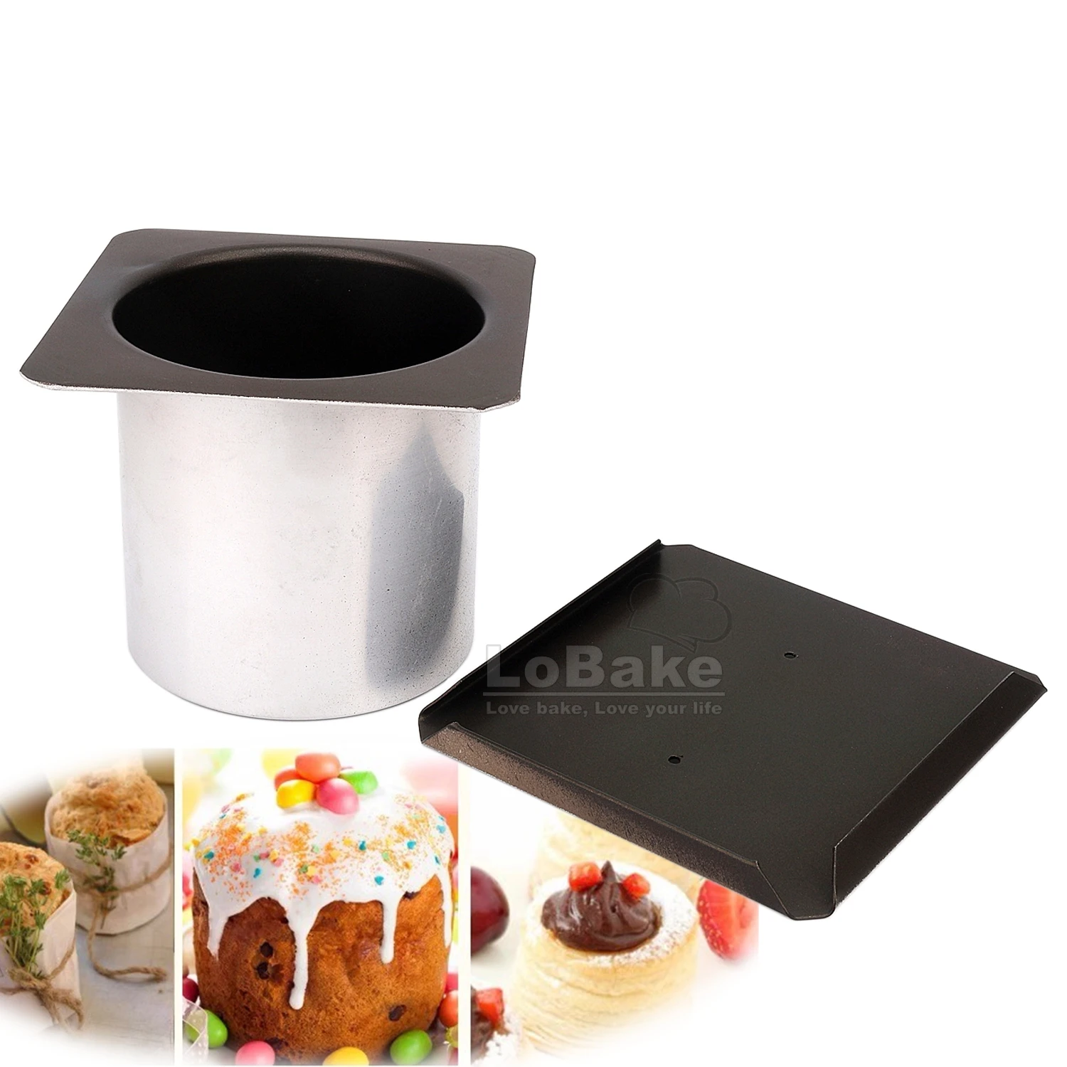 

10cm Round Cylinder Shape Nonstick Aluminum Alloy Toast Mold Metal Cheese Holder Mousse Cake Pan Tin DIY Baking Utensils