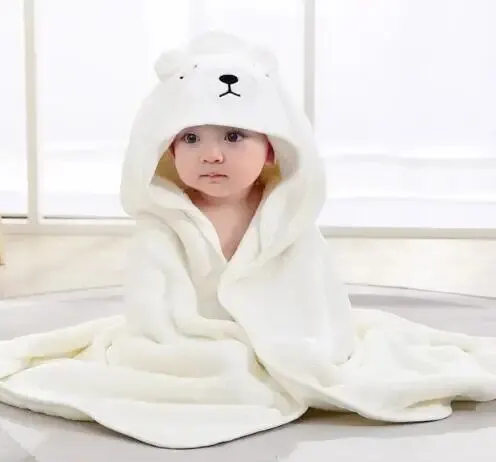 Cozy Cartoon Hooded Toddler Bathrobe and Swaddle Blanket