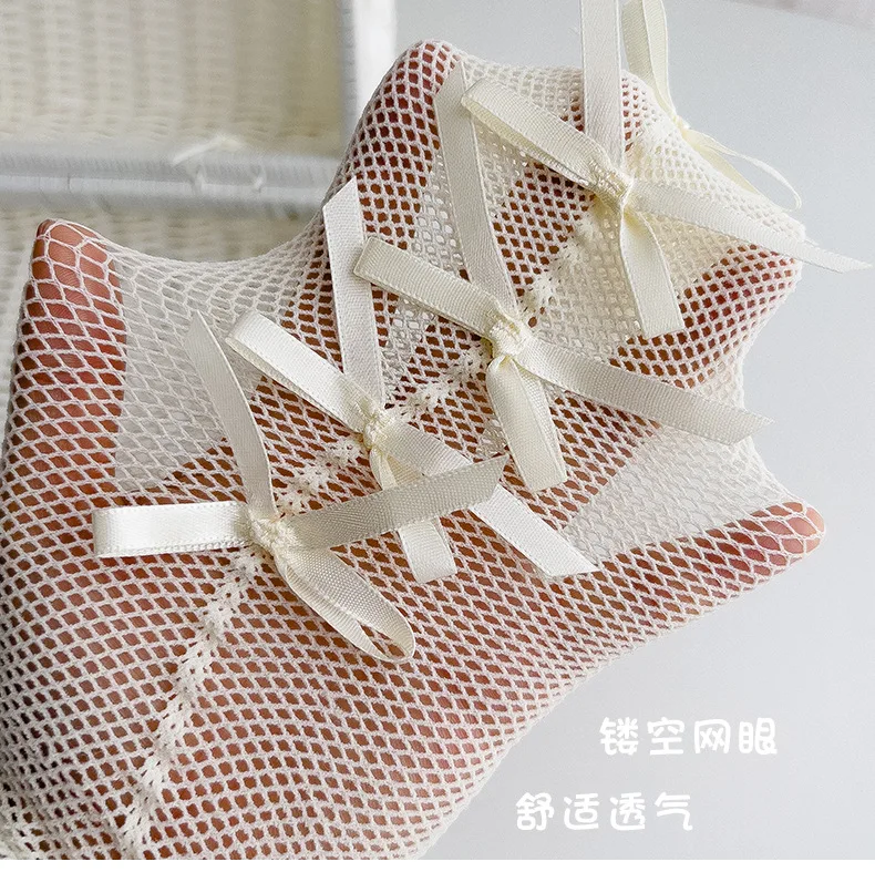 Summer Children Tight for Kids Girl Sweet Princess Bowknot Pantyhose White Black Thin Soft Breathable Fishnet Stocking Socks