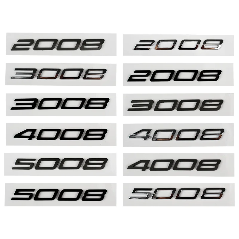 2 Stuks Auto Embleem Badge Sticker Logo voor Peugeot 2008 2020-2023, Badge Embleem Logo Sticker Letters Decals, Auto Sticker Logo Sticker Letters Sign Accessoires