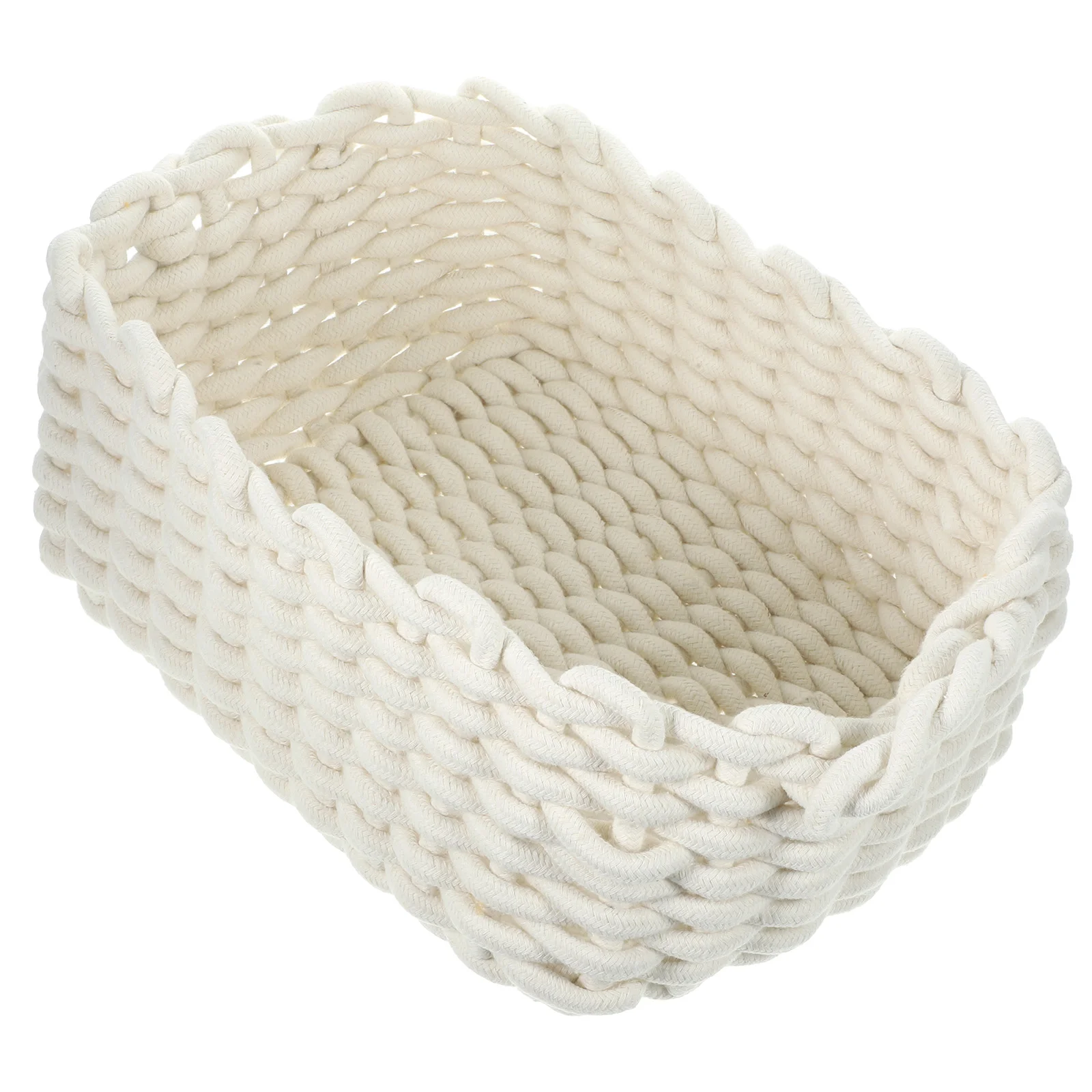

Cotton Rope Storage Basket Small Woven Basket Storage Bins Decorative Woven Basket Handles Cube Storage Organizer Nursery