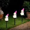 Christmas Snowman Solar Stake Lights Waterproof Walkway Landscape Lights Solar Christmas Decorations Outdoor Solar Energy For 4