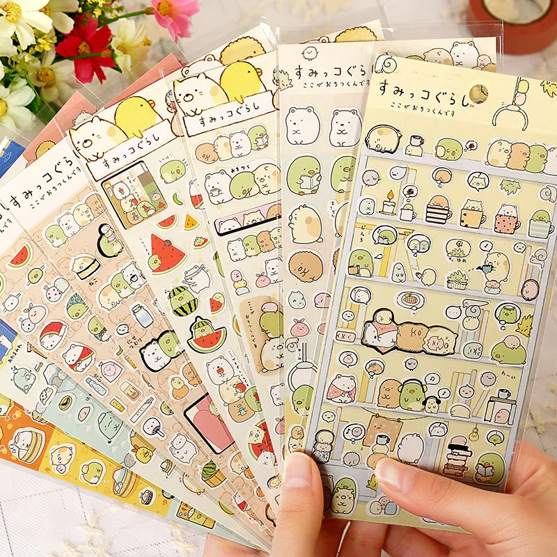 1PCS Kawaii Cartoon Tier Wassermelone Aufkleber Hand Konto Tagebuch DIY Dekoration Schreibwaren Aufkleber