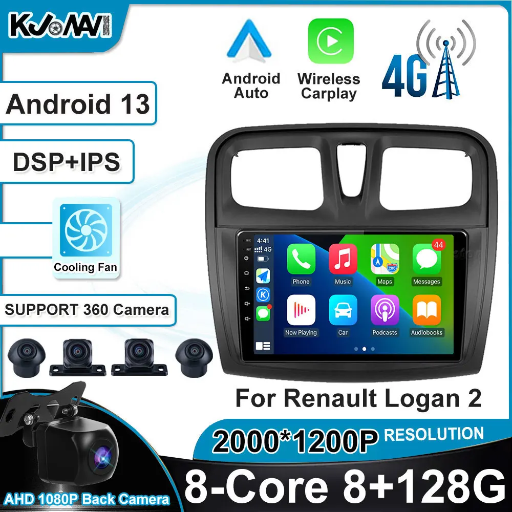 

Auto Radio Multimedia Video Player Navigation GPS Android 13 For Renault Logan II 2012 - 2019 Sandero 2 2014 - 2019
