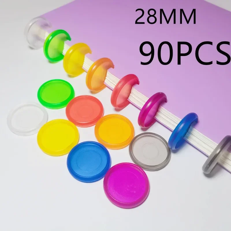 

90PCS 28MM new frosted transparent plastic binding ring buckle, T-shaped loose-leaf book special storage consumables.