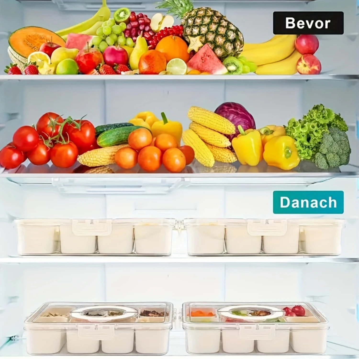 Large Capacity Spice Organizer With Sealed Lid-Multi-Compartment Box For Snacks, Fruits & Candy-Durable Plastic Container