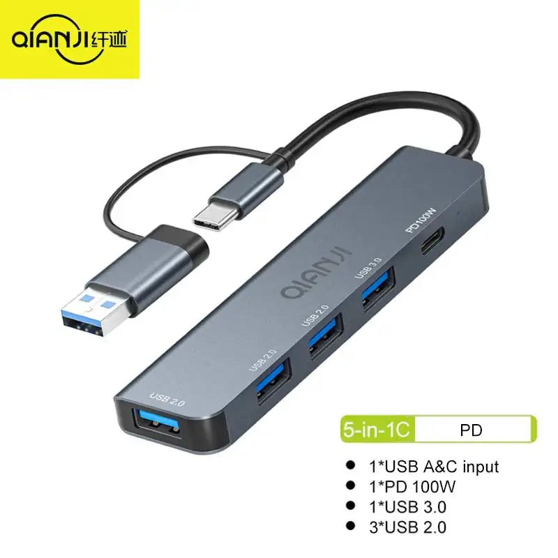 Qianji-hub Multiport com Hdmi 4k Portas Usb 3.0 Entrega de Energia 100w em para Laptop Macbook - Imagem 4