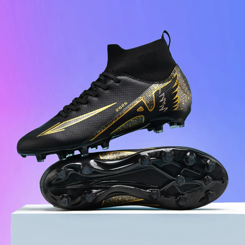 Men's High-Quality Ultralight Football Boots - High Ankle Non-Slip Sports Shoes