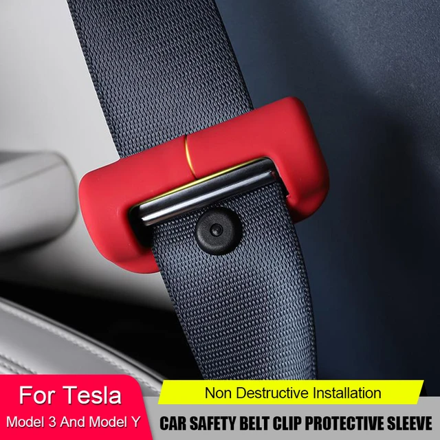 Für Tesla Modell 3/y Sicherheits gurts chnalle Schutzhülle Silikon  Kollision vermeidung rot schwarz Auto Sicherheits gurt Clip Schutz -  AliExpress