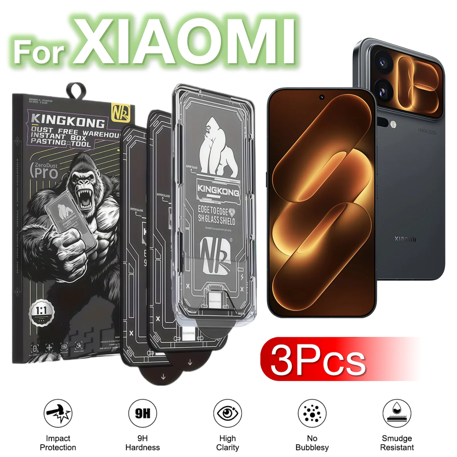 Premium Tempered Glass Screen Protector - 3 Pack, Ultra-Clear, Bubble-Free, 9H Hardness
