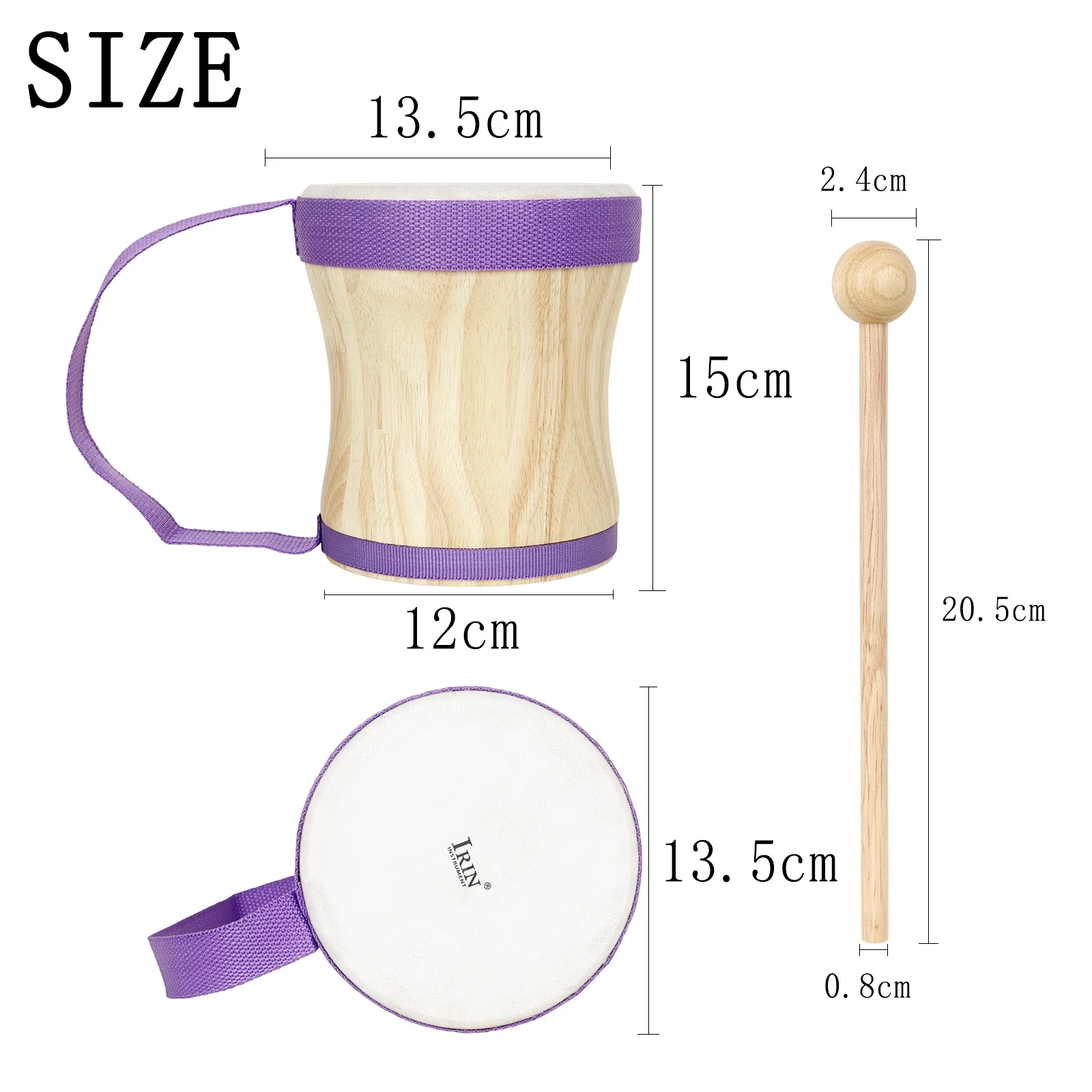Orff JP71 Portable Indian Drums lumber Sheepskin Drum Surface Explosive Percussion Instruments Includes Parts & Accessories