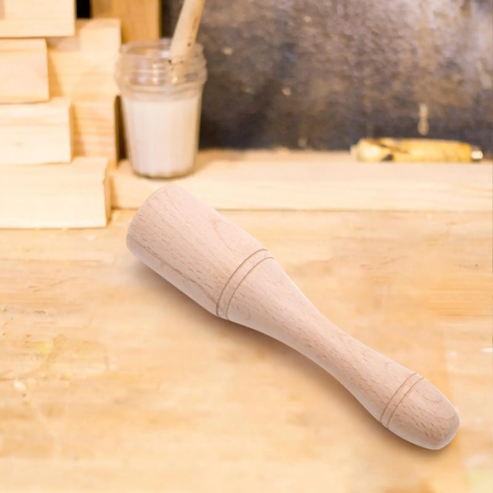Wood Hammer Lightweight Ice Mallet Professional Hand Tool Wood Mallet Leather Cowhide Tool Bartender Tools DIY Woodworking Tool