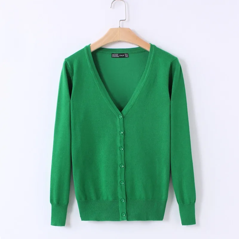 20 Solid Color Women's Knitted Cardigan Coat Autumn Winter 2026 Casual V-Neck Long Sleeve Sweater Female Large Size 3XL 4XL
