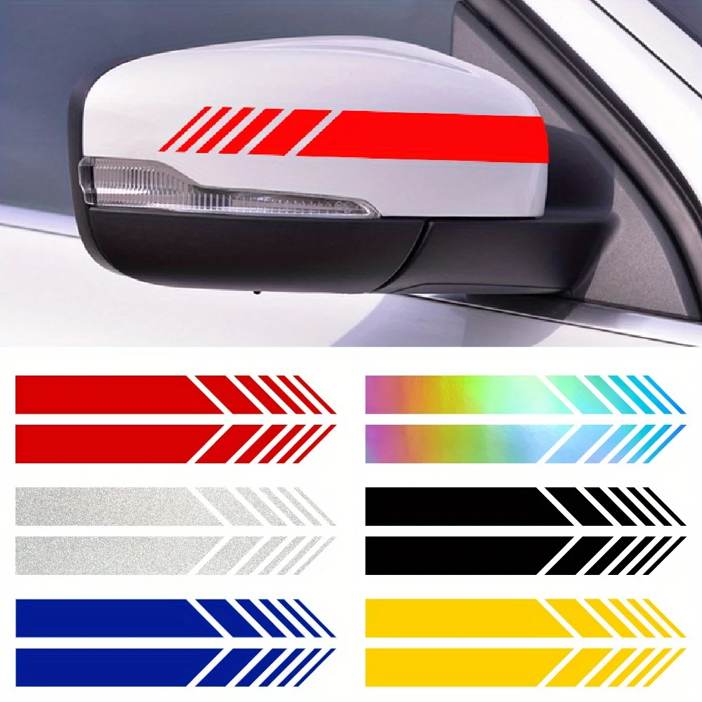 Adesivi in vinile a righe classiche - Pellicola universale per specchietti auto (protezione decorativa antigraffio) - immagine 2