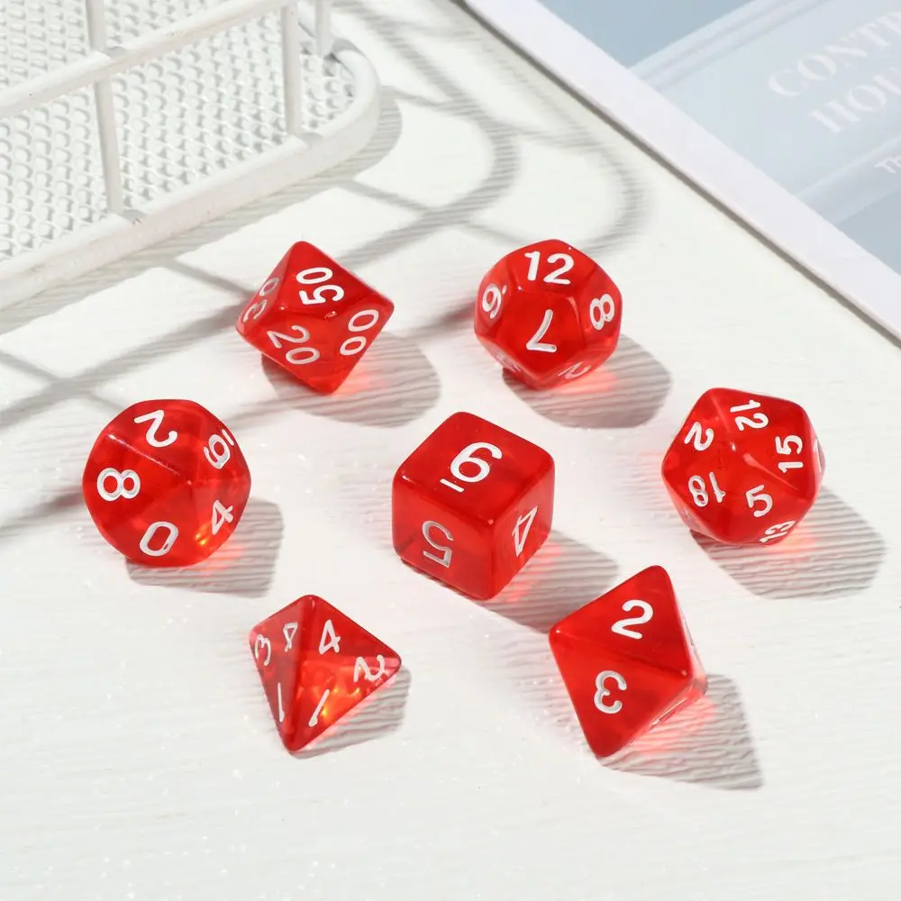 7Pcs/Set Polyhedral 7-Die Dice Set Game Dice For TRPG DND Accessories D4 D6 D8 D10 D12 D20 For Board Card Game Math Games