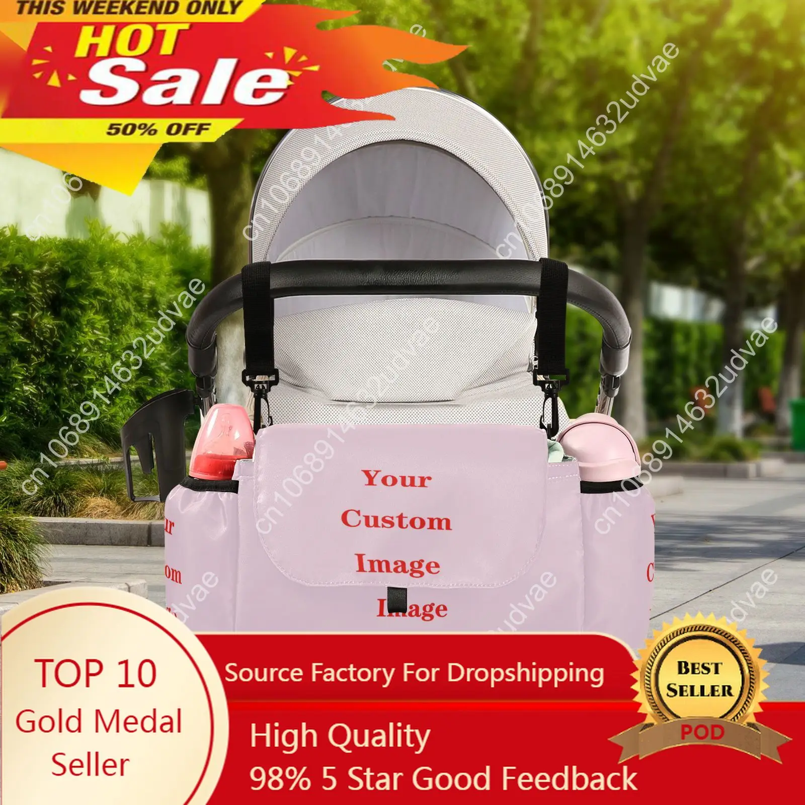 

Universal Buggy Baby Stroller Organizer Custom Bottle Holder Multipurpose Baby Stroller Accessory Caddy Storage Bag Mummy Bag