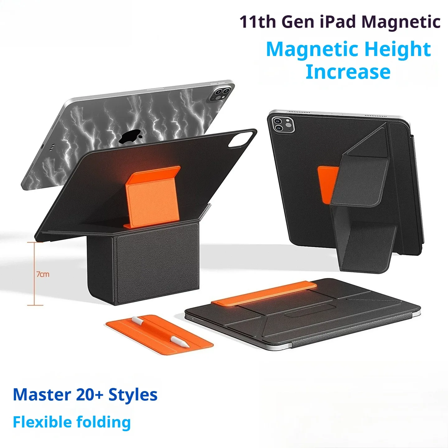 RBP Color Block Magnetic Floating iPad Case with Support Cover